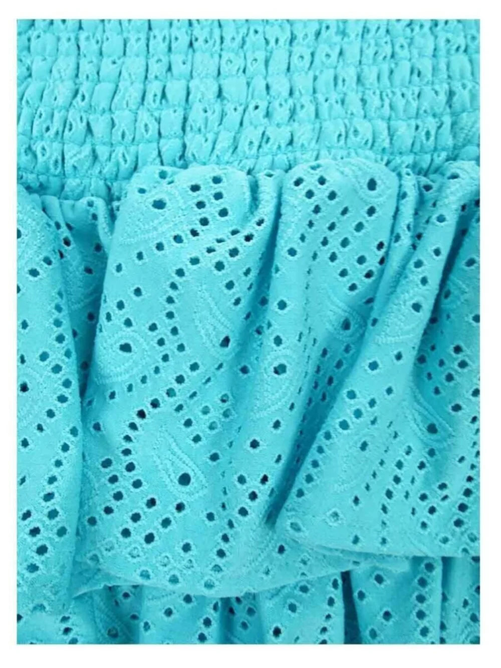 MICHAEL Michael Kors Women's Eyelet Tiered Skirt in Turquoise Size M